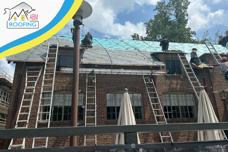 Sandy Springs roofing experts installing asphalt shingles on a residential home.