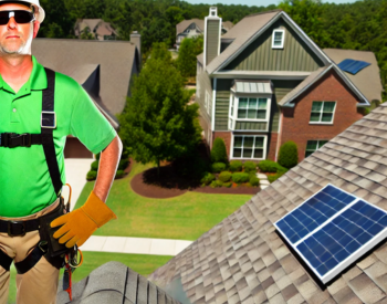 Brookhaven roofing contractor installing a green roof on a residential home.